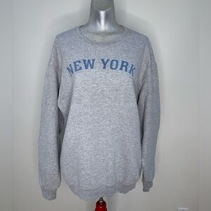 Jerzees Gray New York Women's Crew Neck Sweater
